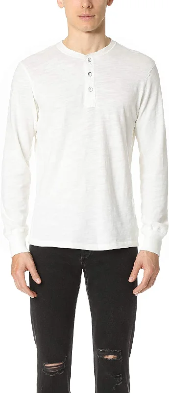 Men's eco - friendly recycled t - shirts for sustainable fashion choicesRag & Bone Standard Issue Men's Basic Henley Solid White Long Sleeve Men's eco - friendly recycled t - shirts for sustainable fashion choicesRag & Bone Standard Issue Men's Basic Henley Solid White Long Sleeve