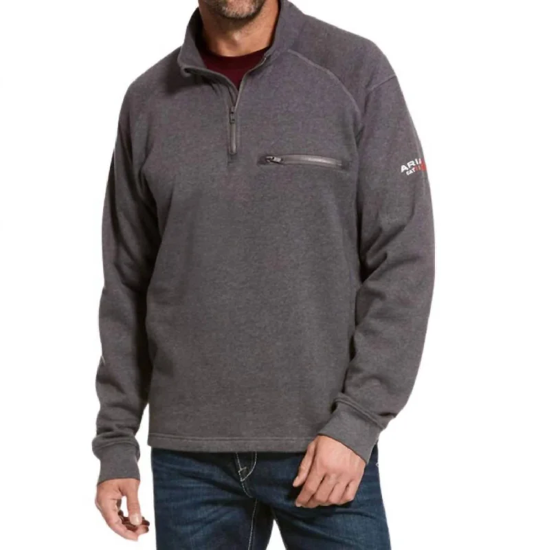 Men's eco - friendly recycled t - shirts for sustainable fashion choicesRev 1/4 Zip Top In Charcoal Heather Men's eco - friendly recycled t - shirts for sustainable fashion choicesRev 1/4 Zip Top In Charcoal Heather