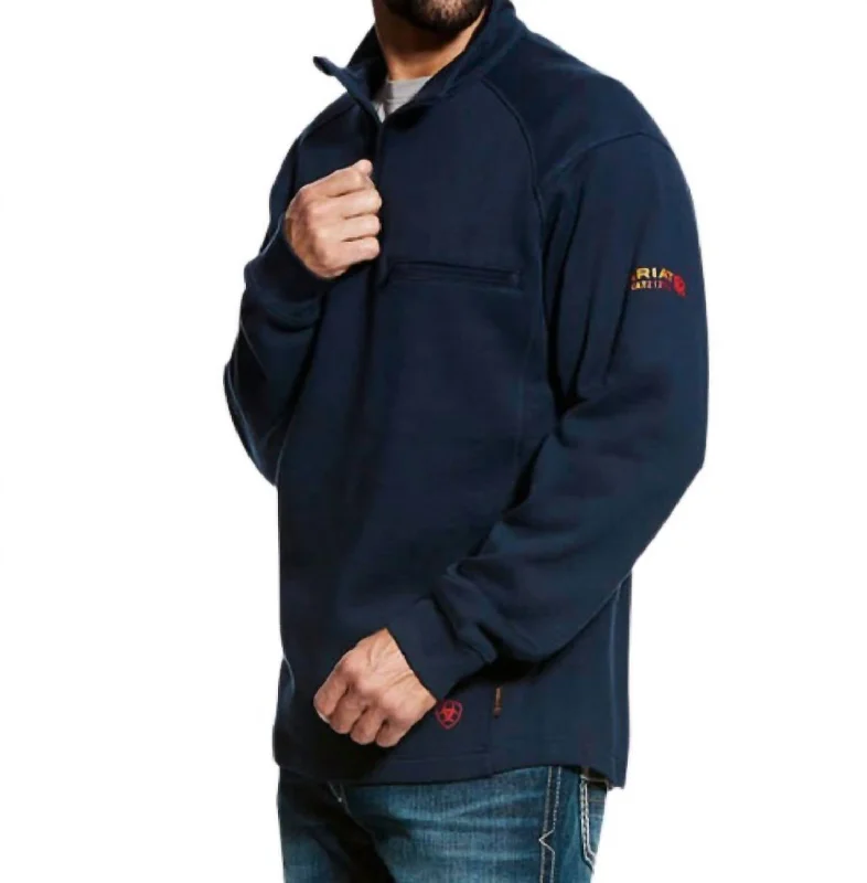 Men's moisture - wicking athletic t - shirts for intense workoutsRev 1/4 Zip Top In Navy Men's moisture - wicking athletic t - shirts for intense workoutsRev 1/4 Zip Top In Navy