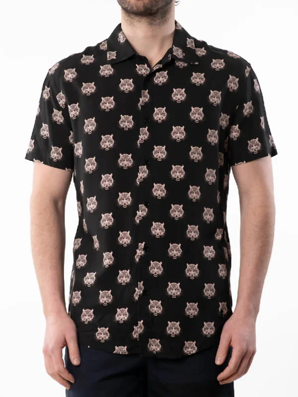 Men's thermal t - shirts with a high - neck design for cold weatherRoaring Tiger Shirt In Black Combo Men's thermal t - shirts with a high - neck design for cold weatherRoaring Tiger Shirt In Black Combo