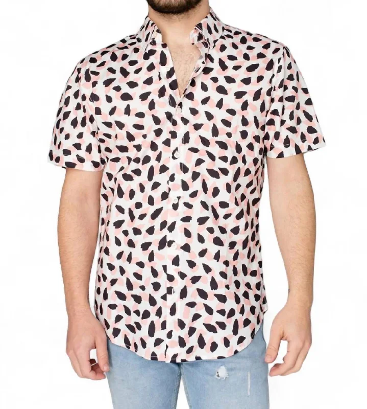Men's mock - neck t - shirts with a modern and sleek styleRobert Button Down Dress Shirt In Flamingo Men's mock - neck t - shirts with a modern and sleek styleRobert Button Down Dress Shirt In Flamingo
