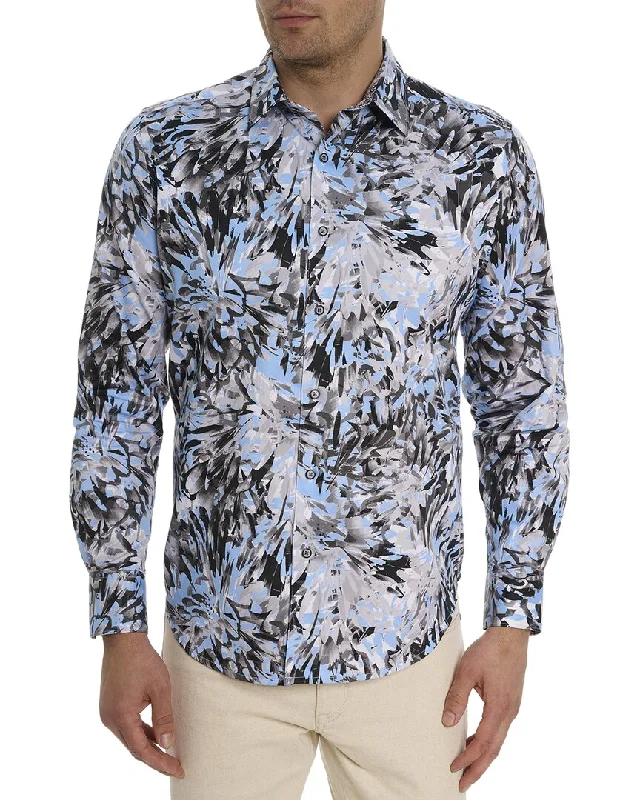 Men's thermal t - shirts with a high - neck design for cold weatherRobert Graham Sadler Woven Men's thermal t - shirts with a high - neck design for cold weatherRobert Graham Sadler Woven