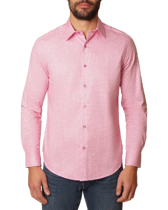 Men's mock - neck t - shirts with a modern and sleek styleRobert Graham Westley Woven Shirt Men's mock - neck t - shirts with a modern and sleek styleRobert Graham Westley Woven Shirt