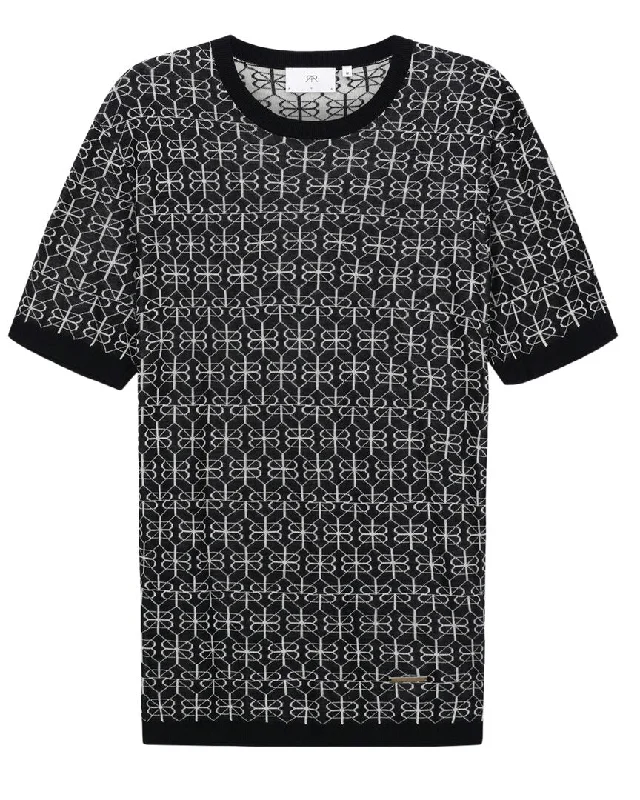 Men's long - sleeve henley t - shirts with button - down placketsRtA Silk-Blend Jacquard T-Shirt Men's long - sleeve henley t - shirts with button - down placketsRtA Silk-Blend Jacquard T-Shirt