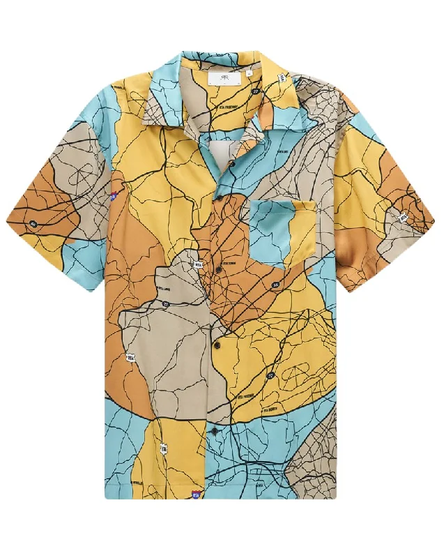Men's tie - dye t - shirts with a bohemian styleRtA Silk Print Shirt