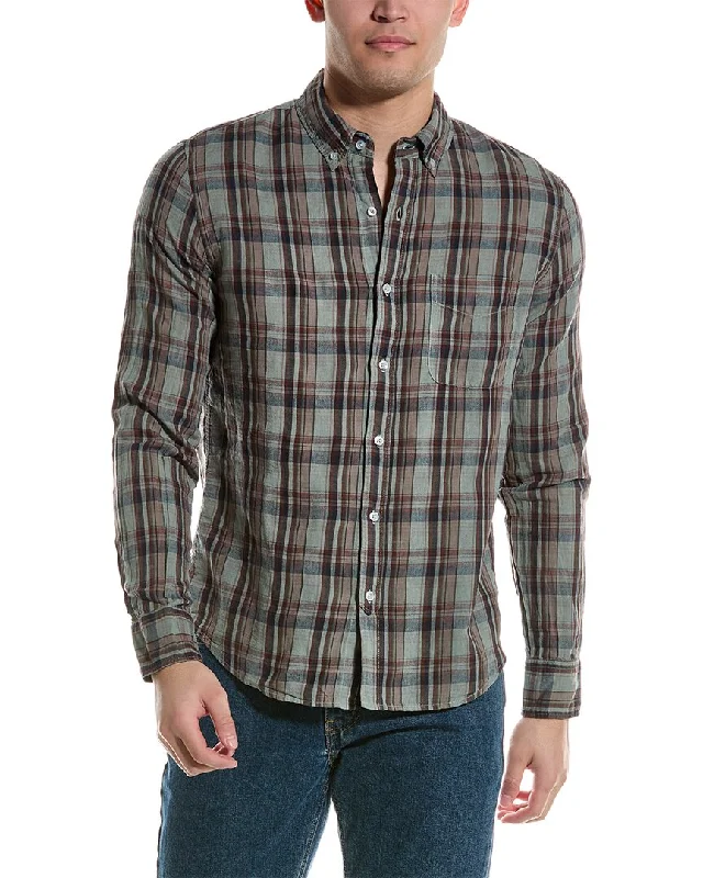 Men's smart - casual checkered t - shirts for semi - formal occasionsSave Khaki United Madras Linen-Blend Shirt Men's smart - casual checkered t - shirts for semi - formal occasionsSave Khaki United Madras Linen-Blend Shirt