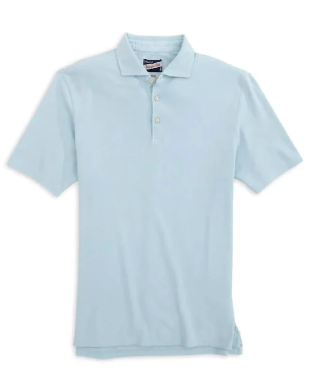 Men's long - sleeve henley t - shirts with button - down placketsShoreline Polo In Gulf Blue Men's long - sleeve henley t - shirts with button - down placketsShoreline Polo In Gulf Blue