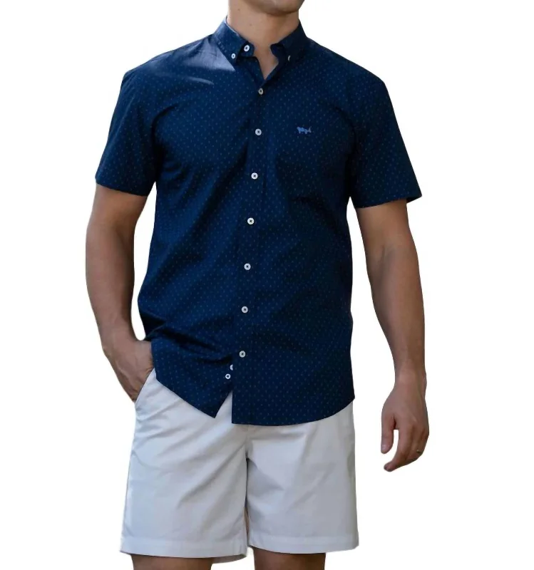 Men's lightweight performance t - shirts for running marathonsShort Sleeve Print Performance Sports Shirt In Cobalt Raindrop Men's lightweight performance t - shirts for running marathonsShort Sleeve Print Performance Sports Shirt In Cobalt Raindrop