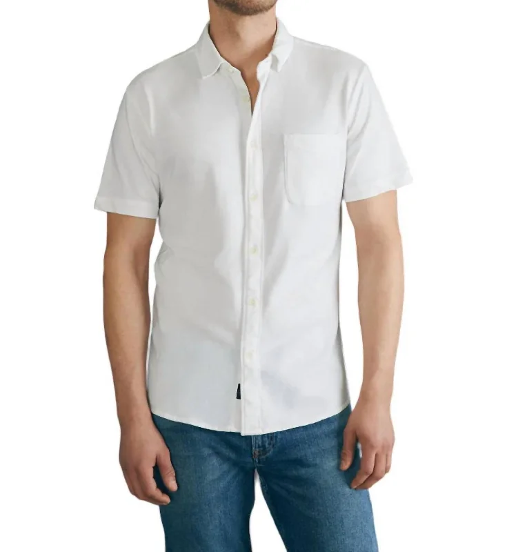 Men's UV - protection t - shirts for outdoor activities in the sunShort-Sleeve Sunwashed Knit Shirt In White Men's UV - protection t - shirts for outdoor activities in the sunShort-Sleeve Sunwashed Knit Shirt In White