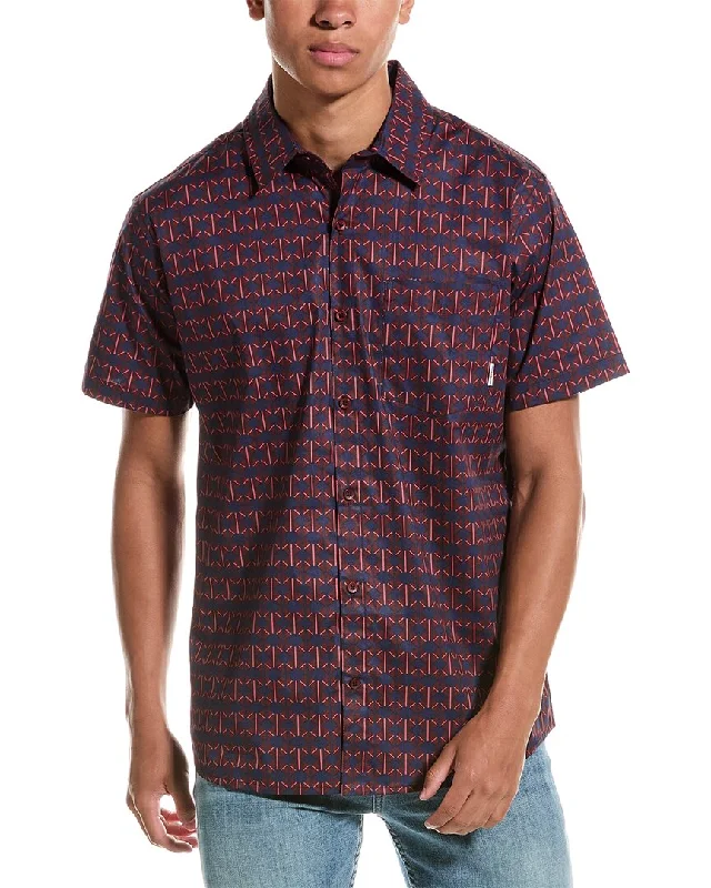 Men's button - front t - shirts with a unique artistic printSovereign Code Tom Shirt Men's button - front t - shirts with a unique artistic printSovereign Code Tom Shirt