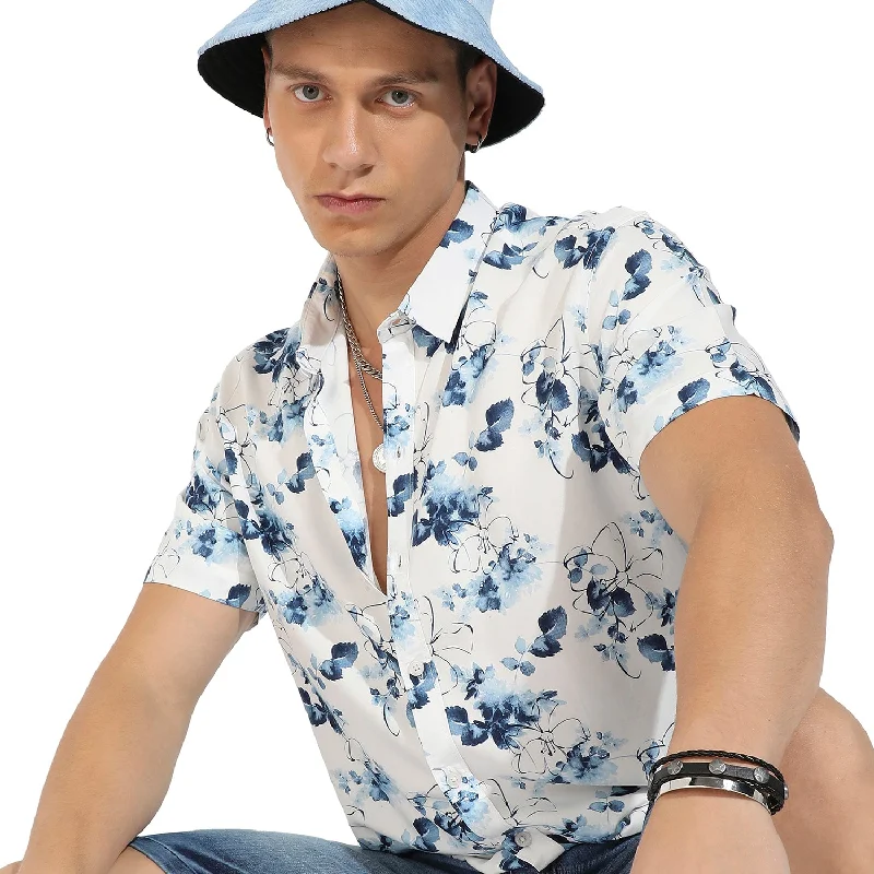 Men's v - neck muscle t - shirts for a body - building aestheticStroked Botanical Shirt Men's v - neck muscle t - shirts for a body - building aestheticStroked Botanical Shirt