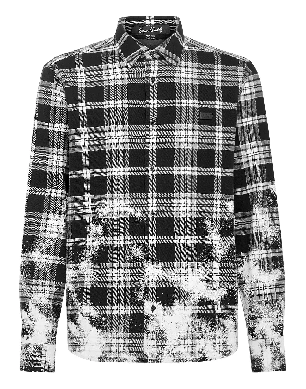Men's smart - casual checkered t - shirts for semi - formal occasionsSugar Daddy Cut LS Gothic Plein Men's smart - casual checkered t - shirts for semi - formal occasionsSugar Daddy Cut LS Gothic Plein