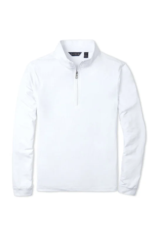 Men's long - sleeve henley t - shirts with button - down placketsTech Jersey Zip Mock, White Men's long - sleeve henley t - shirts with button - down placketsTech Jersey Zip Mock, White