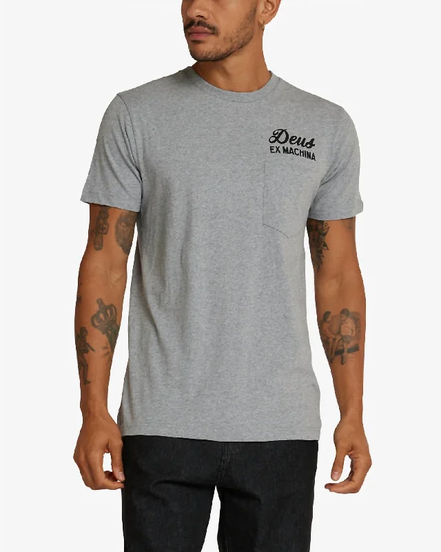 Men's smart - casual checkered t - shirts for semi - formal occasionsTokyo Address Tee In Grey Men's smart - casual checkered t - shirts for semi - formal occasionsTokyo Address Tee In Grey