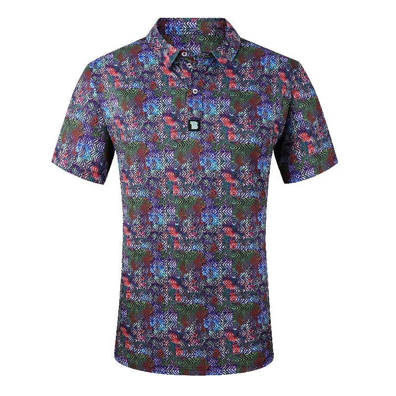 Men's button - front t - shirts with a unique artistic printTom Baine Men's Performance Four-Way Stretch Golf Polo Men's button - front t - shirts with a unique artistic printTom Baine Men's Performance Four-Way Stretch Golf Polo