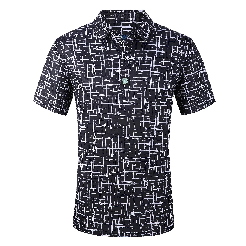 Men's button - front t - shirts with a unique artistic printTom Baine Men's Performance Four-Way Stretch Golf Polo Men's button - front t - shirts with a unique artistic printTom Baine Men's Performance Four-Way Stretch Golf Polo