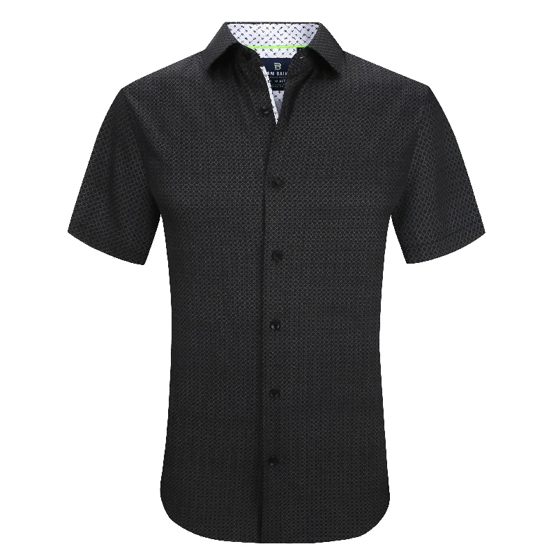 Men's mock - neck t - shirts with a modern and sleek styleTom Baine Slim Fit Short Sleeve Performance Stretch Button Down Men's mock - neck t - shirts with a modern and sleek styleTom Baine Slim Fit Short Sleeve Performance Stretch Button Down