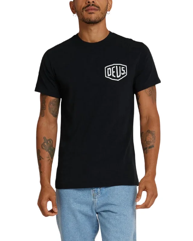 Men's slim - fit graphic t - shirts with vintage rock band printsVenice Address Tee In Black Men's slim - fit graphic t - shirts with vintage rock band printsVenice Address Tee In Black