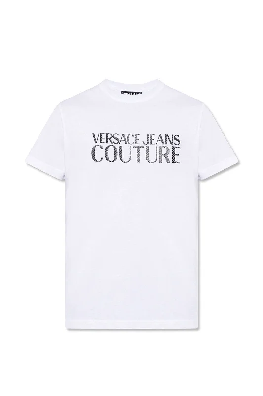 Men's tie - dye t - shirts with a bohemian styleVersace Jeans Couture Men's White Black Logo Short Sleeve T-Shirt Men's tie - dye t - shirts with a bohemian styleVersace Jeans Couture Men's White Black Logo Short Sleeve T-Shirt