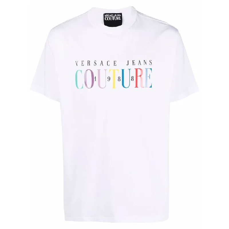 Men's lightweight performance t - shirts for running marathonsVersace Jeans Couture Men's White Multi Color Logo Short Sleeve Crew Neck T-Shirt Men's lightweight performance t - shirts for running marathonsVersace Jeans Couture Men's White Multi Color Logo Short Sleeve Crew Neck T-Shirt