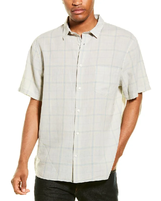 Men's ribbed t - shirts with a textured finish for added styleVince Classic Fit Linen-Blend Woven Shirt Men's ribbed t - shirts with a textured finish for added styleVince Classic Fit Linen-Blend Woven Shirt
