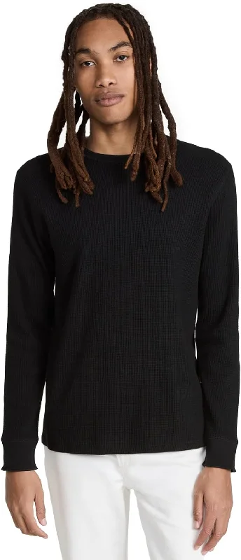 Men's plus - size pocket t - shirts with a classic lookVince Men Thermal Long Sleeve Crew Neck Pullover Tee Black Men's plus - size pocket t - shirts with a classic lookVince Men Thermal Long Sleeve Crew Neck Pullover Tee Black