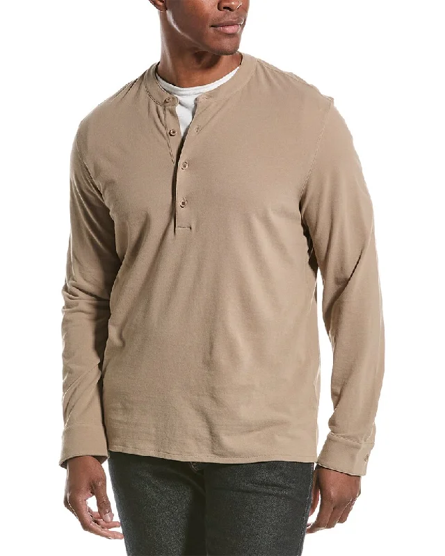 Men's long - sleeve henley t - shirts with button - down placketsVince Pique Henley