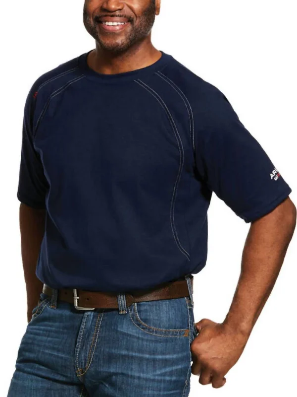Men's ribbed t - shirts with a textured finish for added styleWork Crew T-Shirt In Navy Men's ribbed t - shirts with a textured finish for added styleWork Crew T-Shirt In Navy