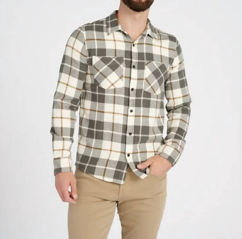 Men's polo t - shirts with a contrast collar for a preppy lookXander Flannel Long Sleeve Shirt In Black Olive Men's polo t - shirts with a contrast collar for a preppy lookXander Flannel Long Sleeve Shirt In Black Olive